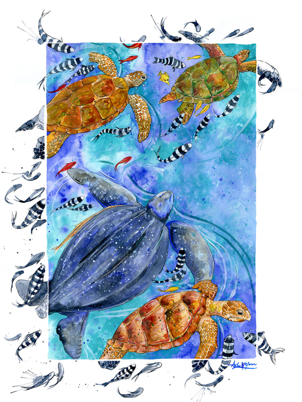 sea-turtles-ocean-art-painting-watercolor-amber-moran-origianl-sale